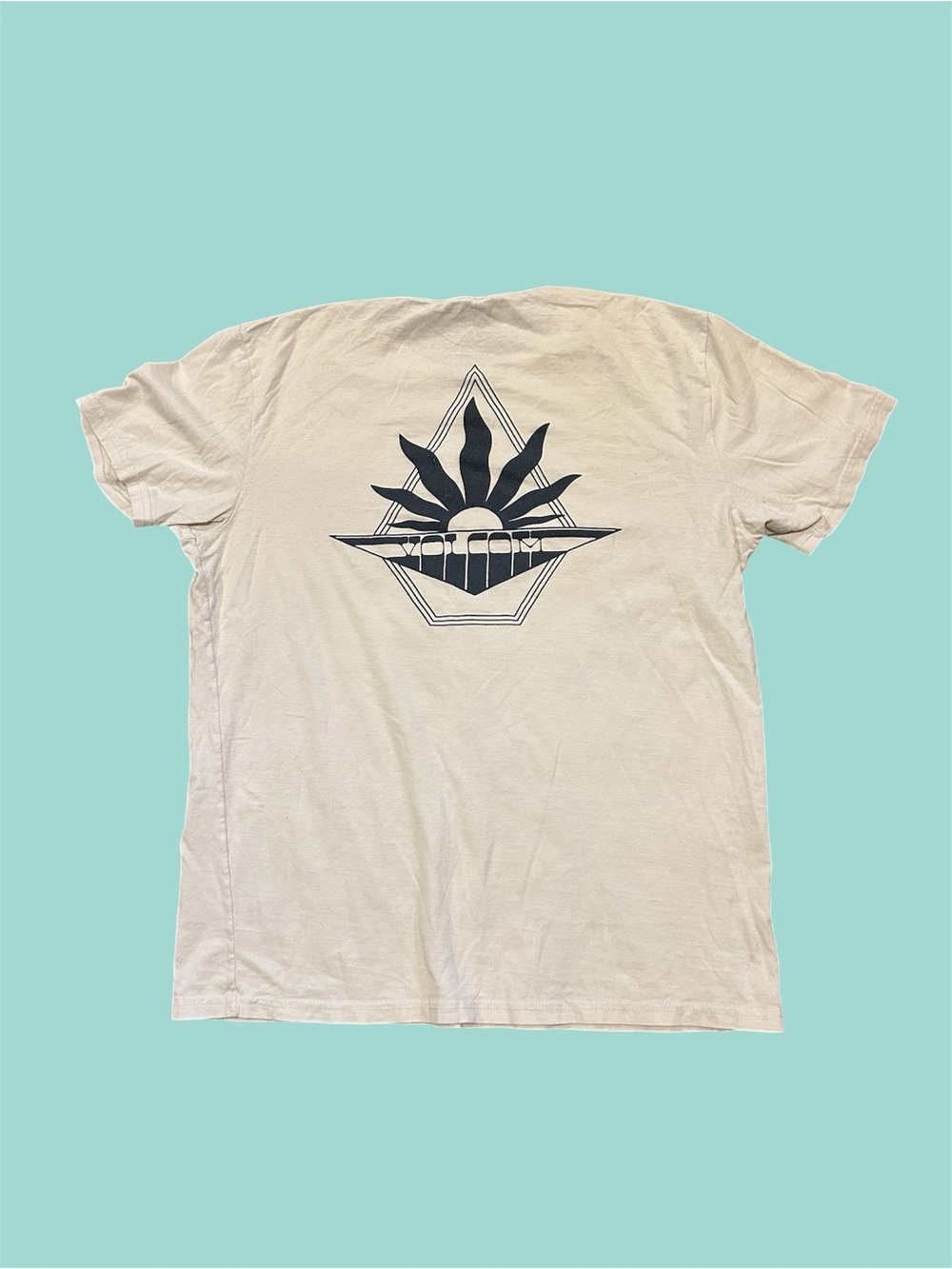 Cream Volcom Men's T-Shirt Large